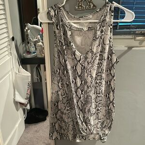 Snake print tank - long with v cut out neck